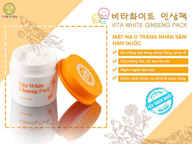 Công dụng của Mặt nạ ủ trắng da nhân sâm The Nature Book Hàn Quốc